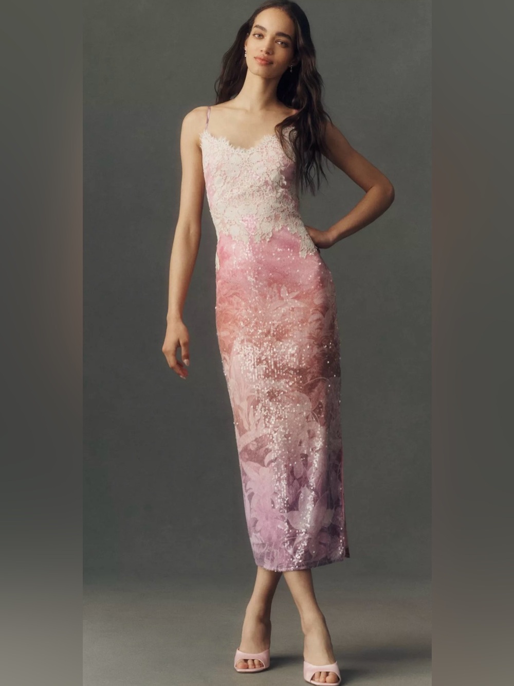 BHLDN Sequin Lace Maxi Dress